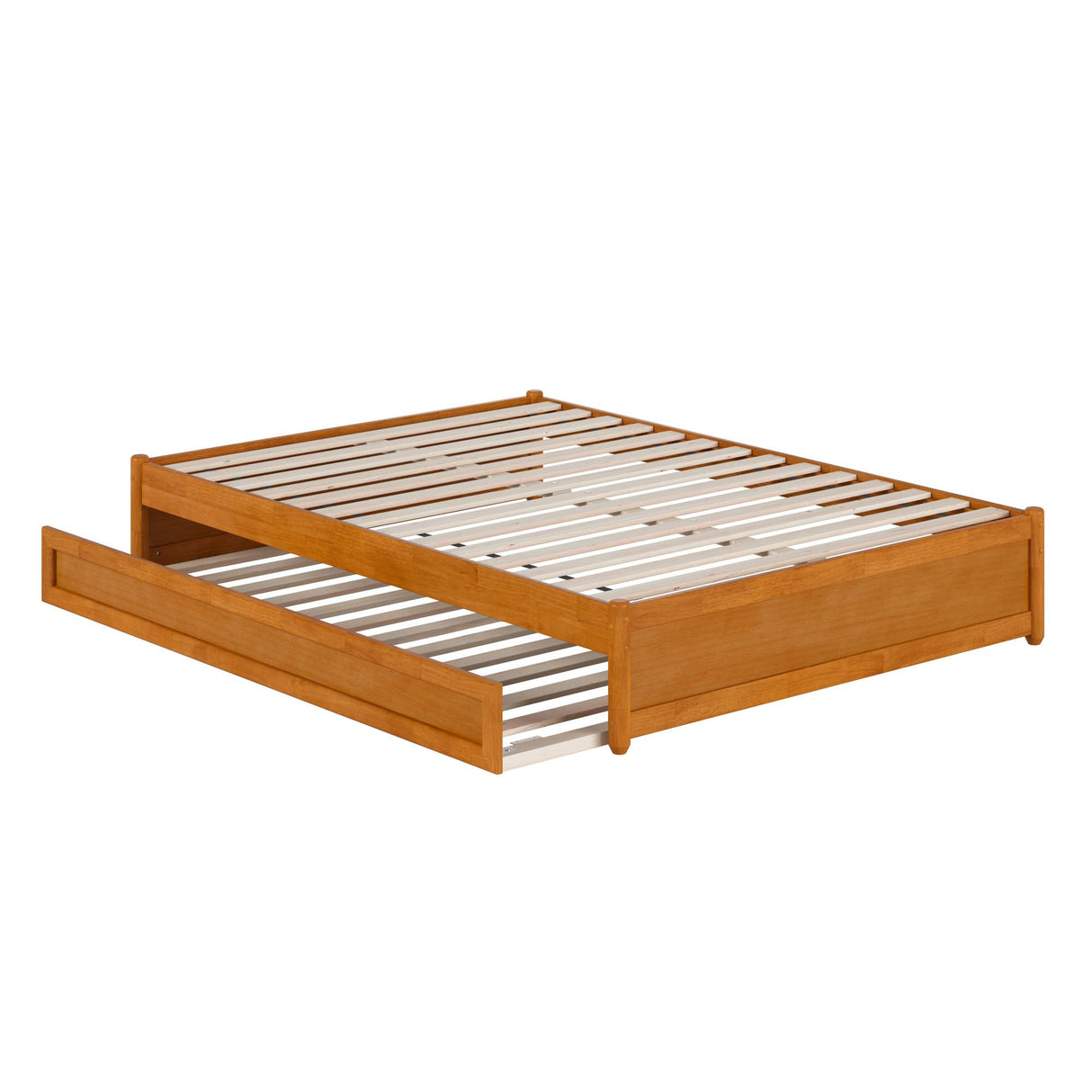 AFI, Barcelona Full Panel Platform Bed with Twin Trundle, Light Toffee AFI