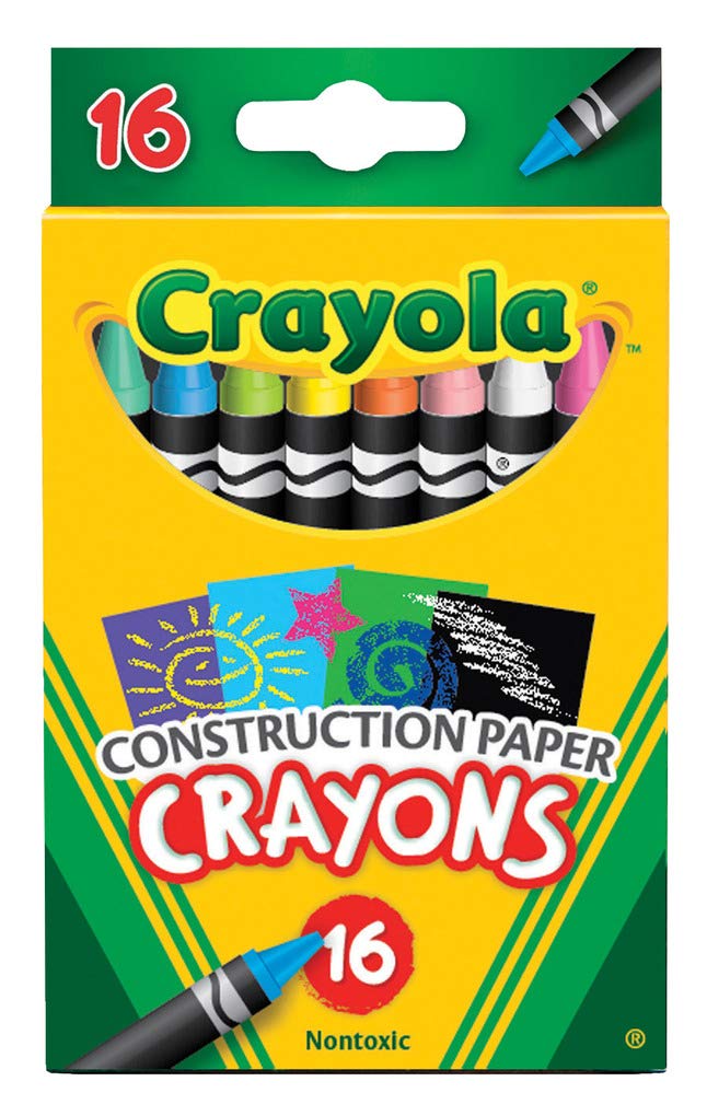 Crayola Construction Paper Crayons (16ct), Kids Crayons, Long-Lasting, Non-Toxic, Vibrant Colors for Kids Arts and Crafts, Ages 3+ Crayola
