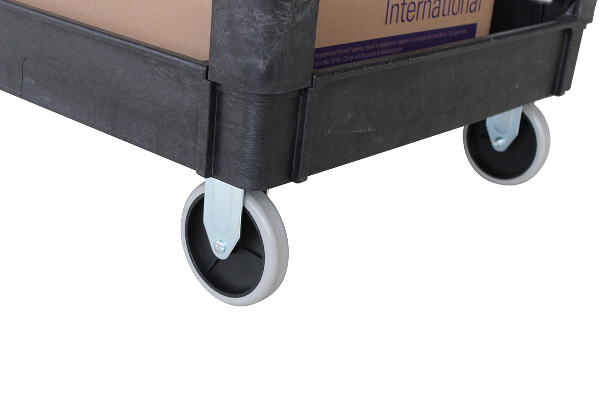 MaxWorks 80857 500-lb Utility Service PP Cart With Two Trays and Wheels 46 inch x 25.5 inch x 33.5 inch Overall Dimensions MaxWorks