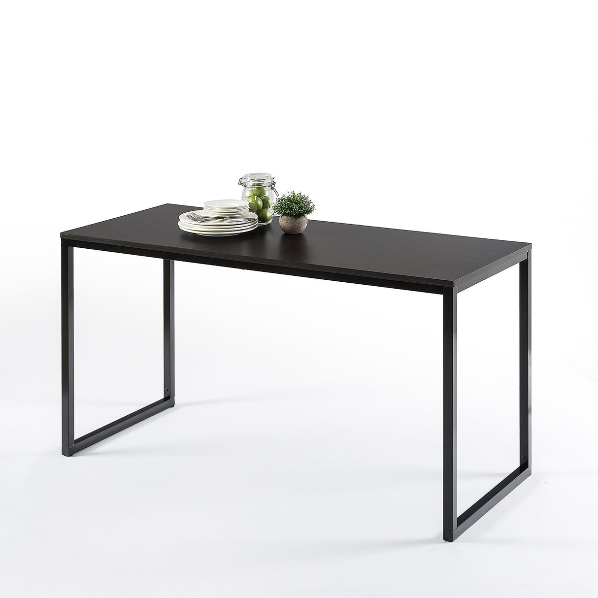 ZINUS Jennifer 55 Inch Black Frame Desk, Computer Workstation, Office Desk, Easy Assembly, Deep Espresso Zinus