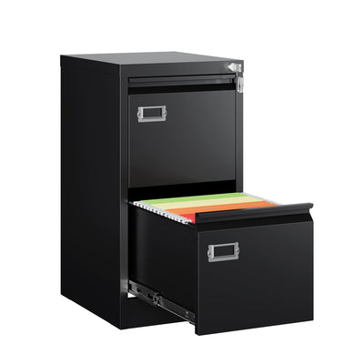 MIIIKO 2 Drawer File Cabinet, Metal Vertical Filing Cabinets with Lock, Home Office File Folders Storage Cabinet for Letter Legal A4 File Size