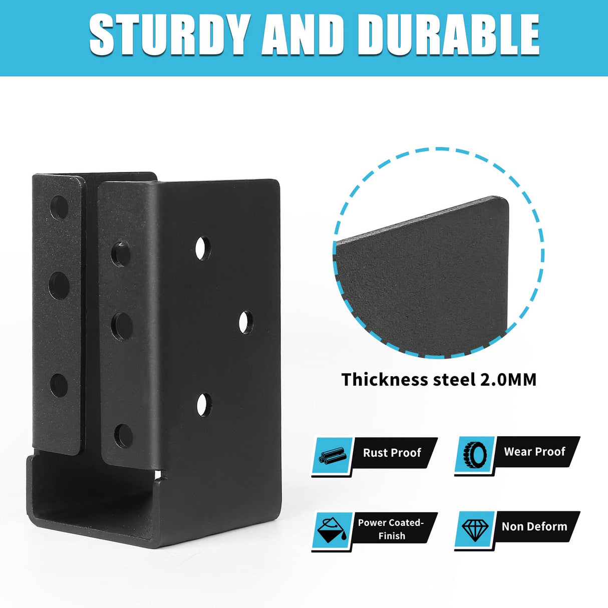 Nrspp Concealed Joist Hangers, 8 Pcs of 2"x4"Outdoor Concealed-Flange,Q235 Steel Plate Powder-Coated Concealed Joist Steel Bracket for 2"x4" Beam Swing Nrspp