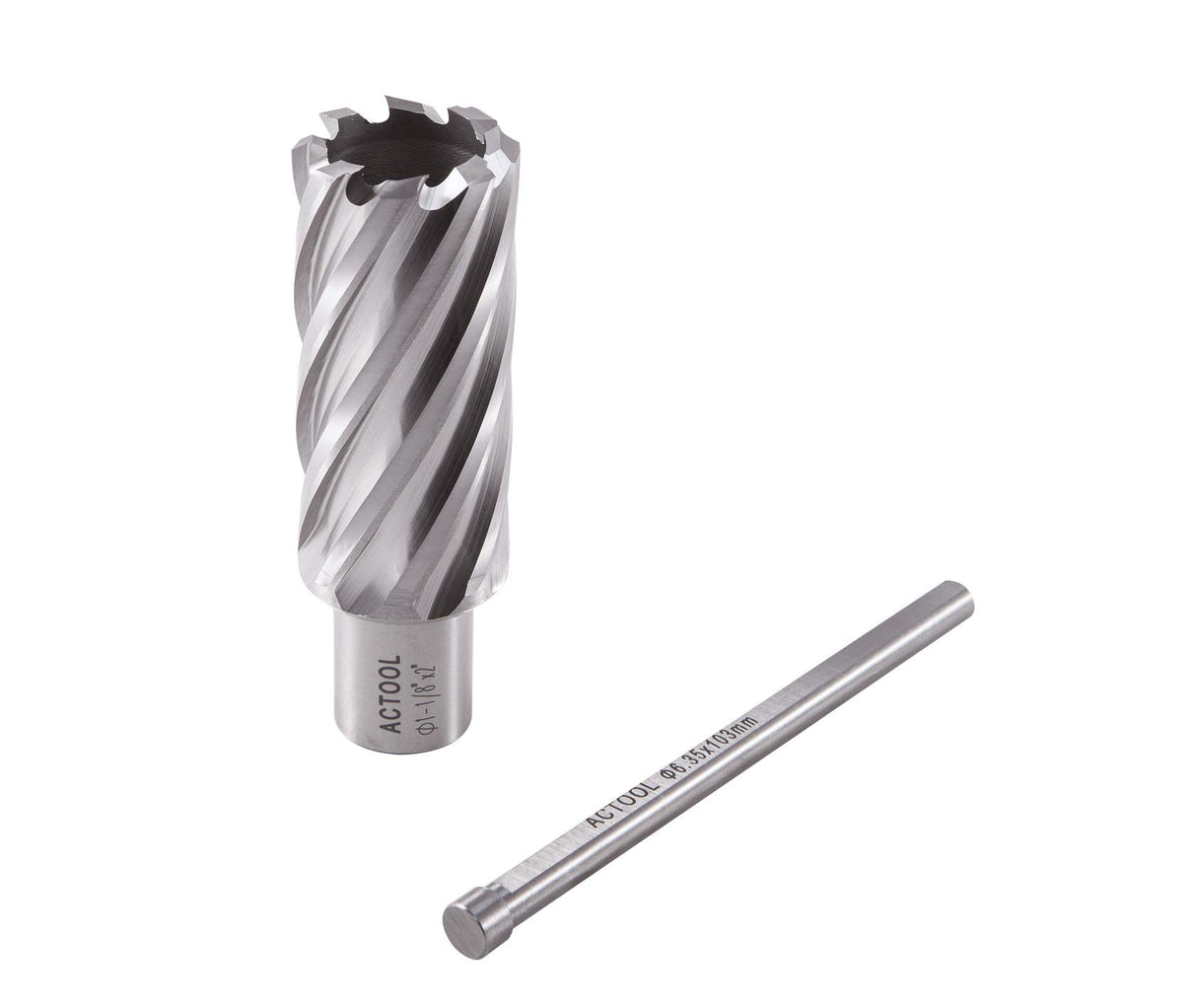 ACTOOL 1-1/8" Diameter × 2" Depth of Cut HSS ANNULAR Cutter with 3/4'' Weldon Shank ACTOOL