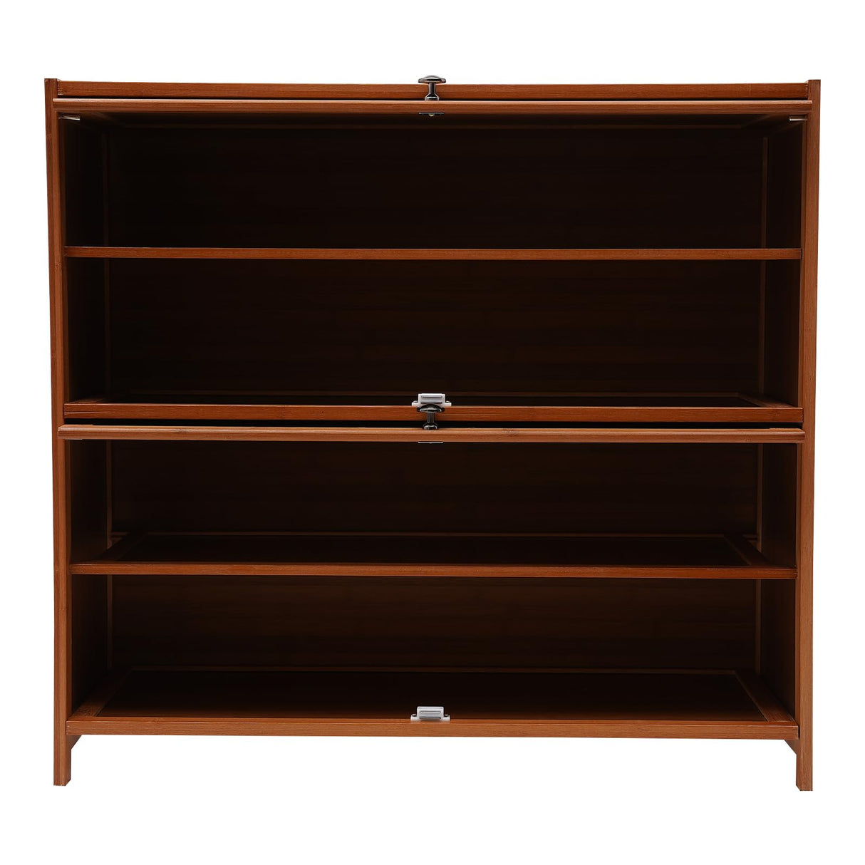 ILWorkTLs 4-Tier Bamboo Shoe Cabinet, Shoe Shelf Storage Organizer with Flip Door for Entryway, Hallway and Closet ILWorkTLs