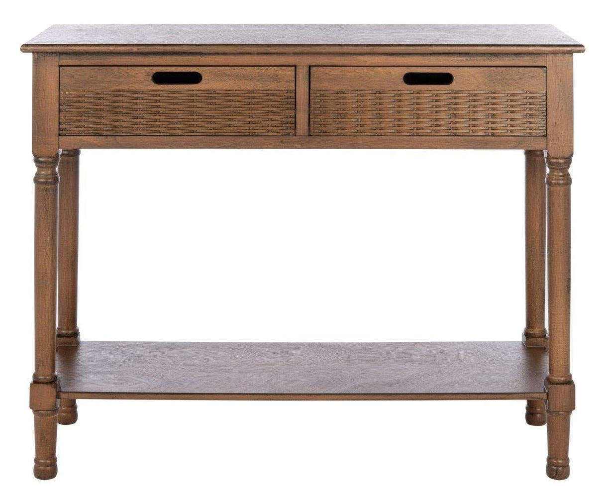 SAFAVIEH Home Collection Landers Brown 2-Drawer Console Table CNS5710C Safavieh
