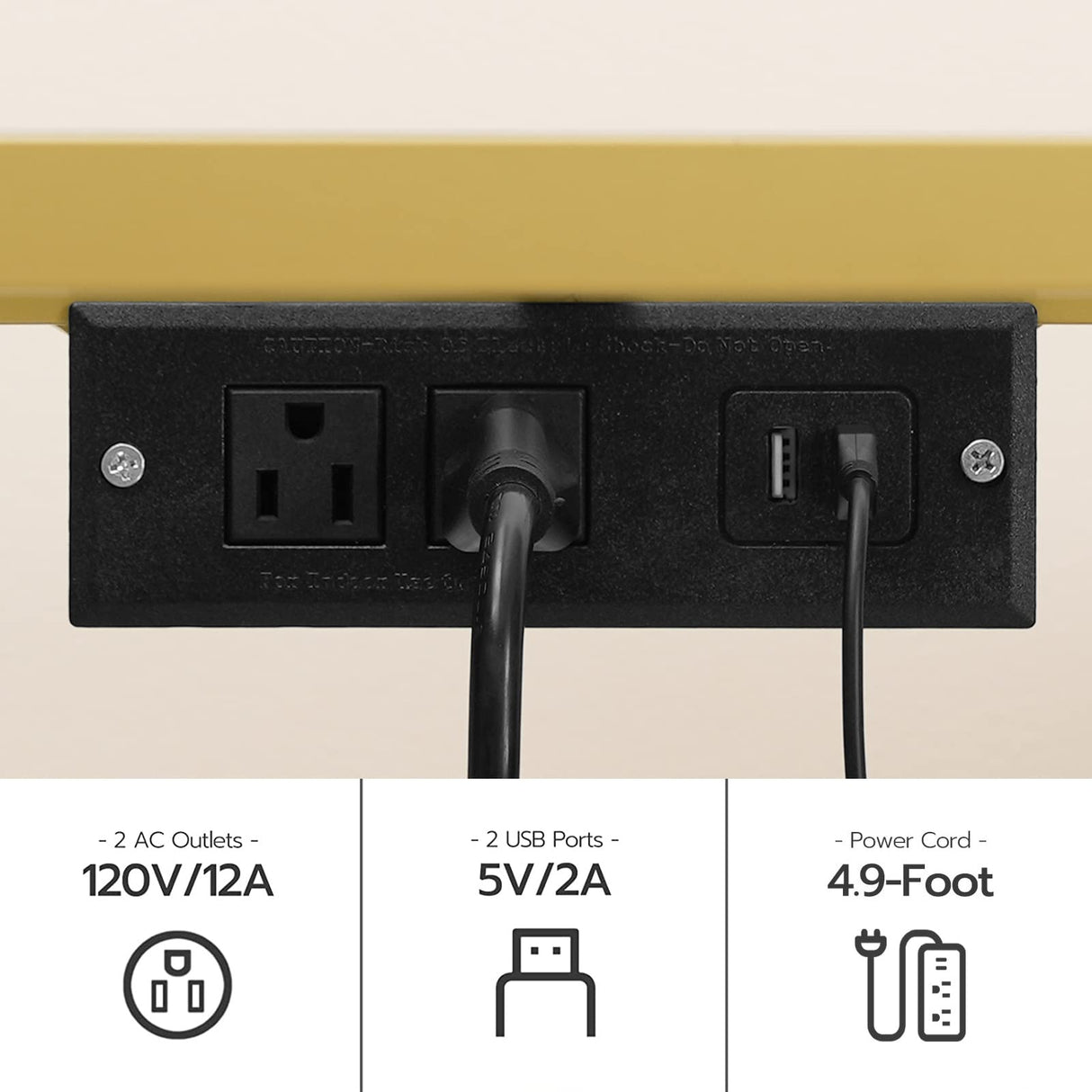 HOOBRO TV Stand with LED Lights and Power Outlets for TVs up to 75", Modern 63 Inch Tempered Glass TV Console Table with Open Shelves, Media Entertainment Center for Living Room, Gold GD165UDS01 HOOBRO