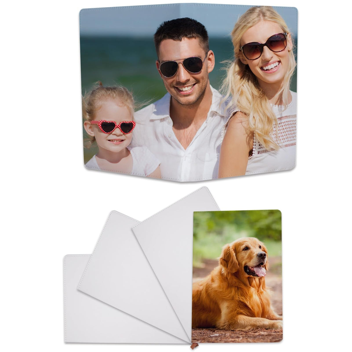 GEKIXUTP 4 Pcs sublimation notebook blank A5 190 Pages sublimation journal blank, Sublimation Journal Notebooks for School Office Supplies imitation Faux Leather sublimation notebooks(8.3 x 5.7 Inch) GEKIXUTP