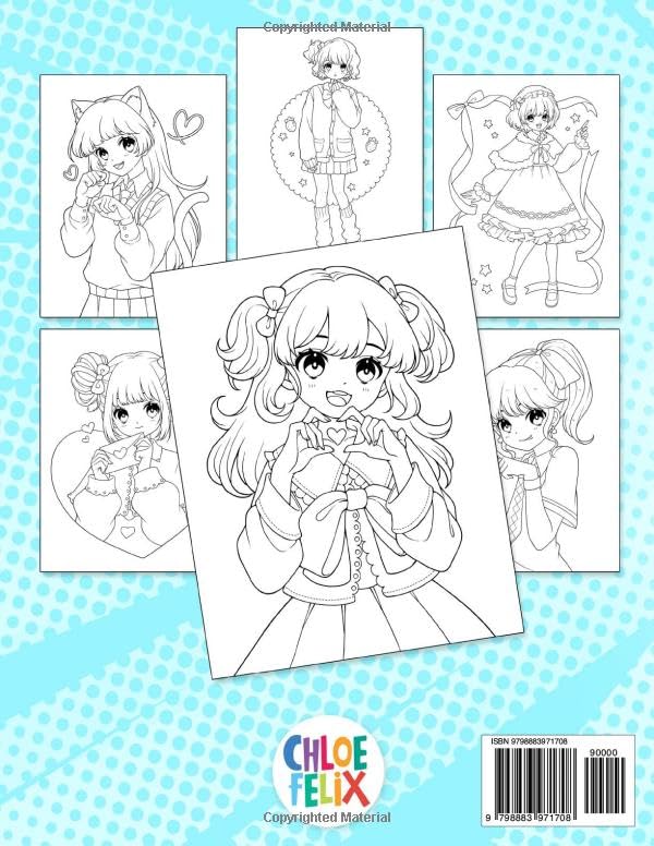 Anime: Coloring Book for Teens, Kids, and Manga Lovers with Cute Kawaii Girls in Fashion Styles Lindesa