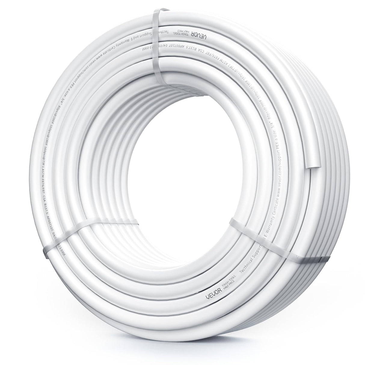 VEVOR PEX Pipe 3/4 Inch, 100 Feet Non-Oxygen Barrier PEX-A Flexible Pipe Tubing for Potable Water, for Hot/Cold Water & Easily Restore, Plumbing Applications with Free Cutter,White VEVOR