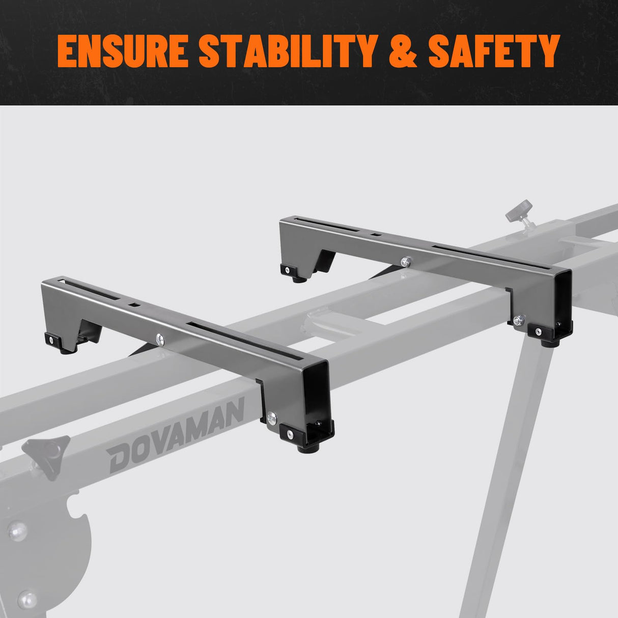 DOVAMAN Miter Saw Stand, 3-Step Quick Install & Fold, Lightweight 22LB Design, 330LB Capacity, 78-1/8'' Max Sliding Rail, Compatible with DMS01A, DMS03A & Most Mitre Saw Brands - MS01A DOVAMAN