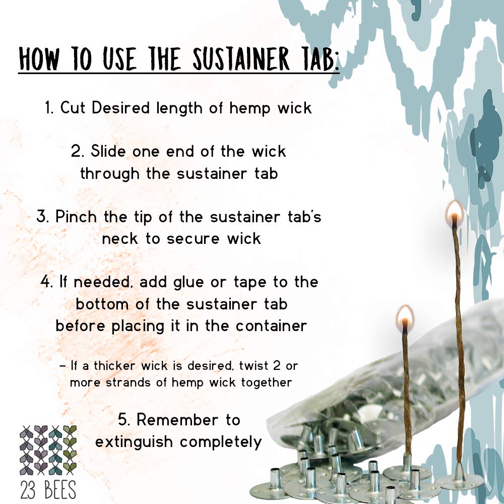 23 Bees Metal Candle Wick Sustainer Tabs, Candle Making, DIY (200pcs Tabs) 23 Bees