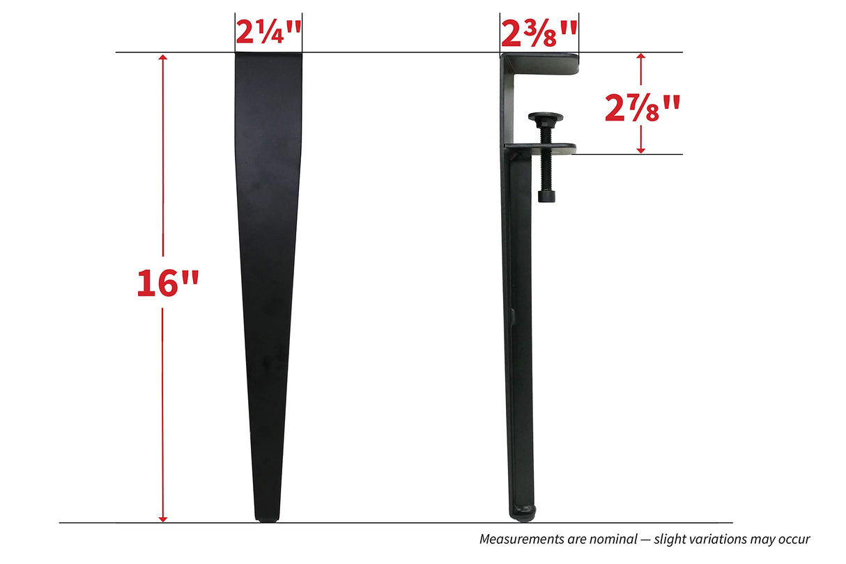 Shepherd Hardware 8130E 16" Adjustable Fit Table Clamp Legs, Black Shepherd Hardware