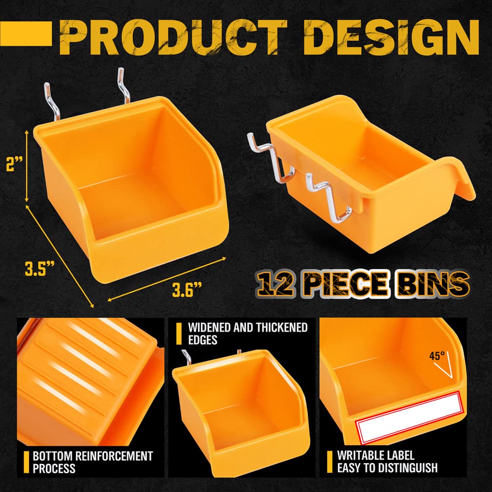 ELEAD 260 Piece Pegboard Hooks 1/8 and 1/4 inch peg Board Organizer Accessories with Pegboard Bins for Organizing Various Tools in The Garage Kitchen Bathroom Craft Room ELEAD