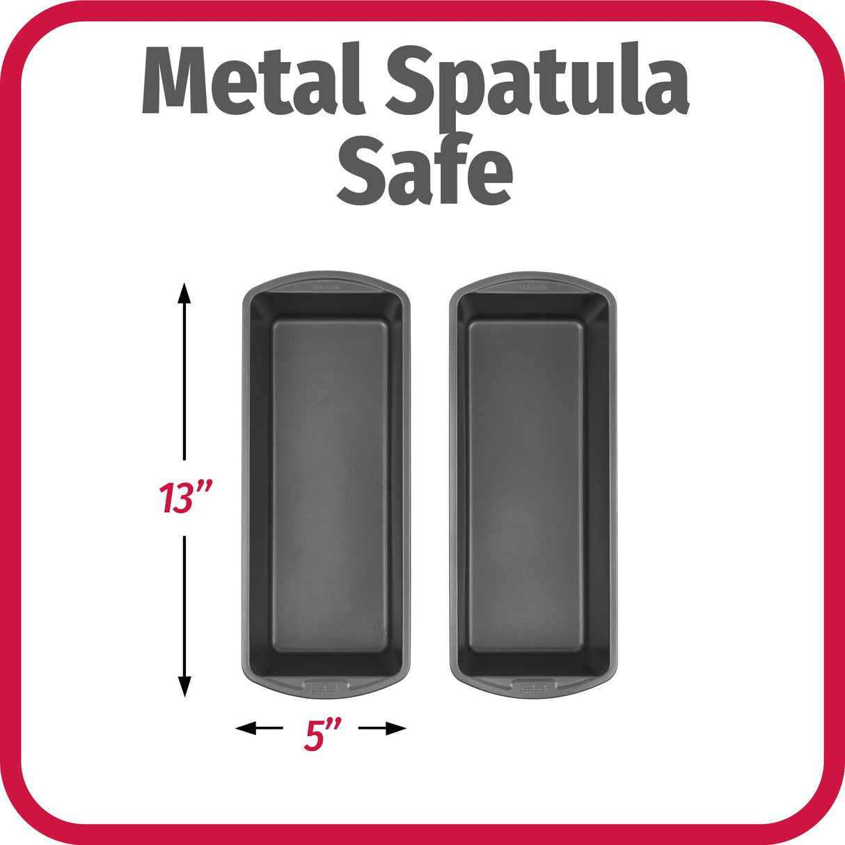 GoodCook Set of 2 Extra Large 13" x 5" Nonstick Steel Bread Loaf Pans, Gray - Set of Two Loaf Pans, Even Heat Distribution, Scratch-Resistant Nonstick Coating, Durable Construction, Easy to Clean GoodCook