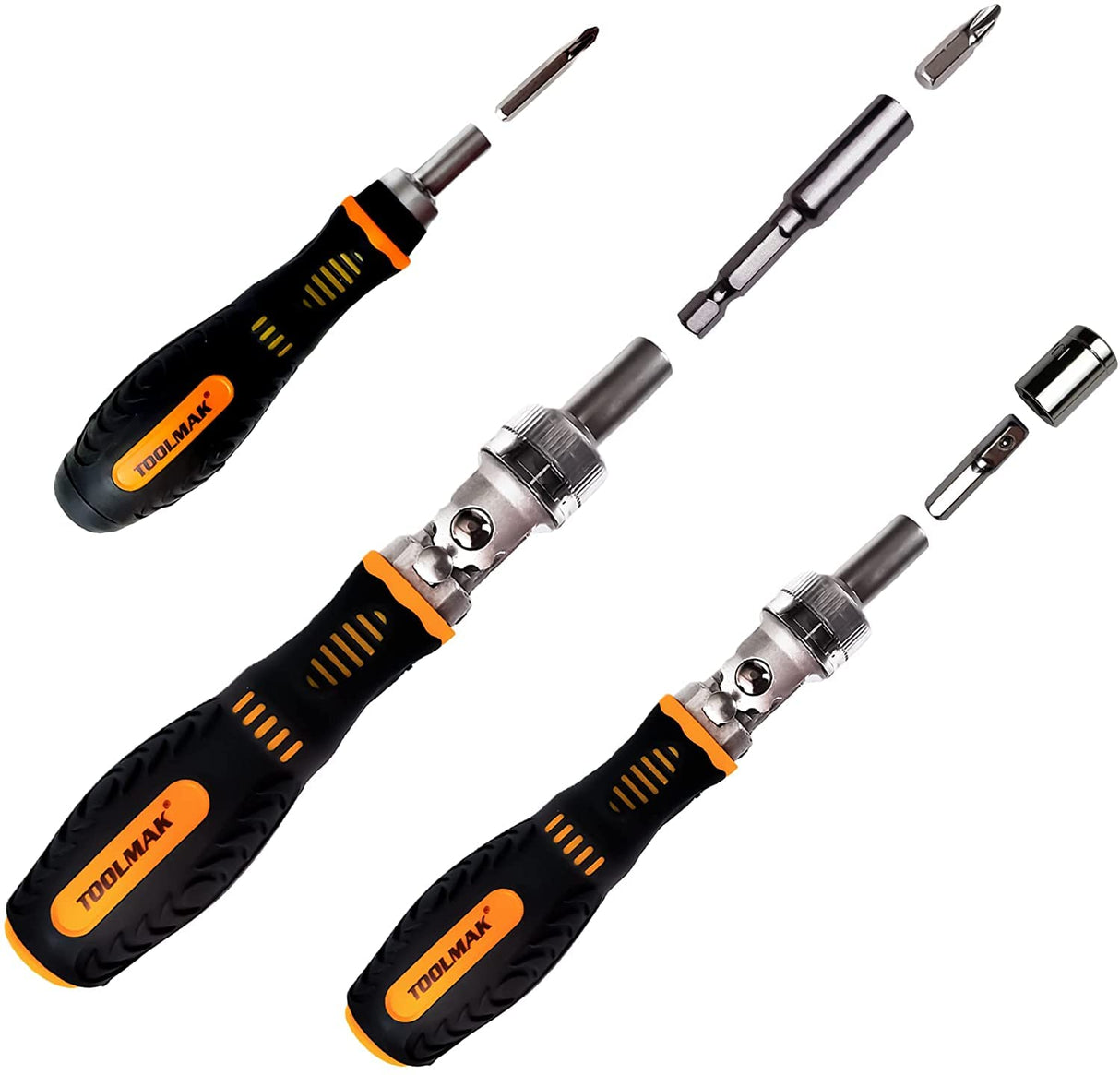 TOOLMAK 61pcs Ratcheting Screwdriver Set,Socket Set,Precision Screwdriver Bit Set with Rotatable Ratchet Handles & Storage Case,Household Repair Tool Kits for Bike Watches and glasses,phones etc... TOOLMAK