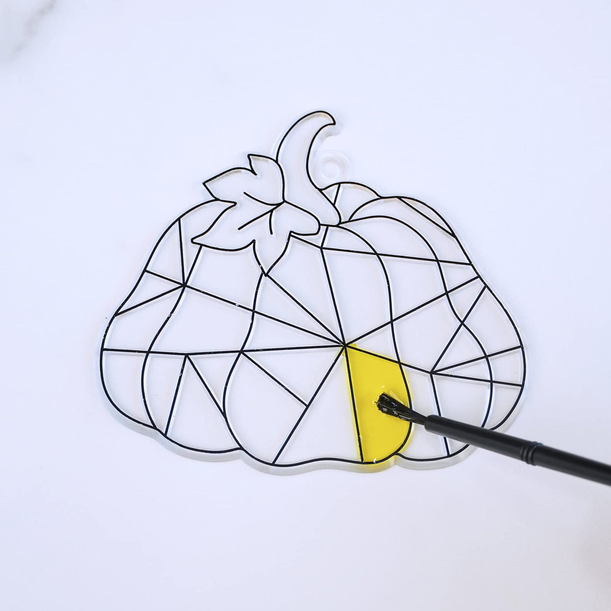 Winlyn 27 Sets Pumpkin Suncatchers DIY Window Paint Art Suncatchers Fall Pumpkin Craft Kits Autumn Pumpkin Sun Catchers for Kids Classroom Halloween Thanksgiving Art Activities Winlyn