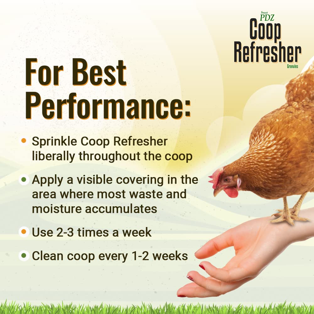 Sweet PDZ - Coop Refresher - Zeolite Odor Eliminator - Essential Chicken Coop Accessory - 10 lbs Sweet PDZ