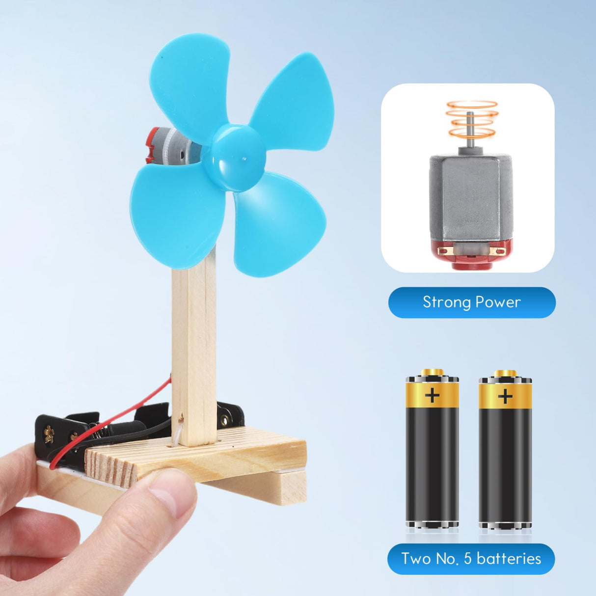 TOYANDONA DIY Electric Fan Kit - 6PCS STEM Science Experiment & Craft Project, Build Your Own Fan Toy, Educational Physics and Engineering Kit TOYANDONA