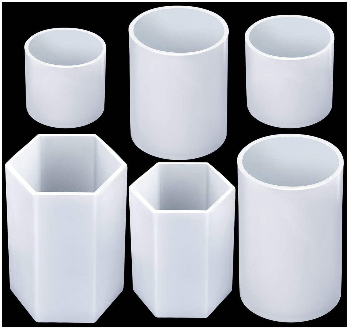 Candle Molds for Candles Making, 4PCS Cylinder and 2PCS Hexagon Silicone Mold for Making Candle, DIY Crafts HFYHWT