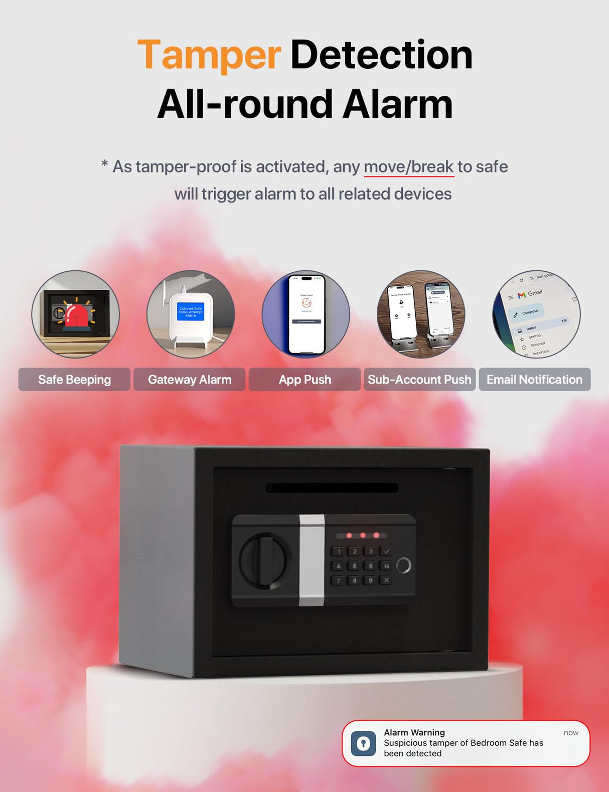 FORFEND Smart Depository Drop Safe App Alarm| Voice Command Office Deposit Safe Box Front Drop Slot | Tamper Proof Money Safe for Business Cash Slip FORFEND Security