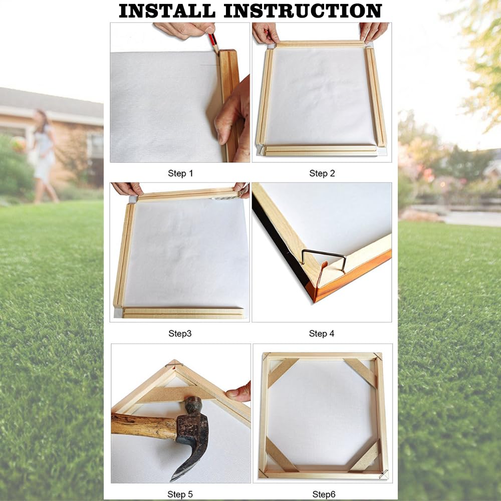 DIY Solid Wood Canvas Frame Kit for Oil Painting & Wrapped Canvas Wall Art Canvas Stretcher Bars Wooden Art Frames for Paintings & Canvases Framed Picture Canvas Artwork Accessories - 12x16 inches Nustila