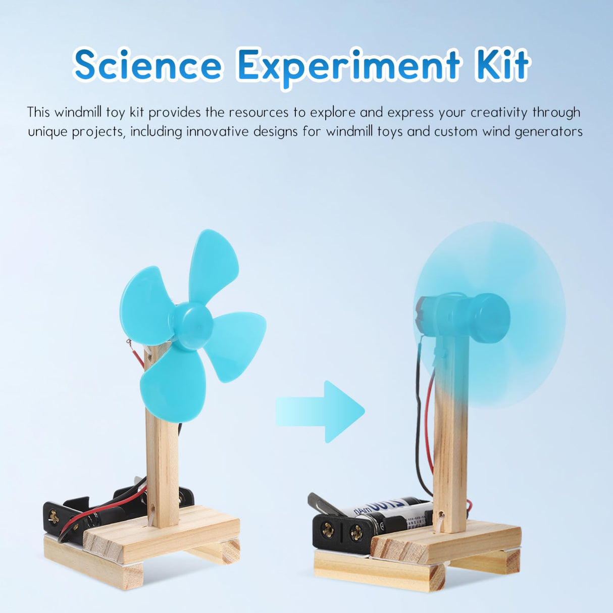 TOYANDONA DIY Electric Fan Kit - 6PCS STEM Science Experiment & Craft Project, Build Your Own Fan Toy, Educational Physics and Engineering Kit TOYANDONA
