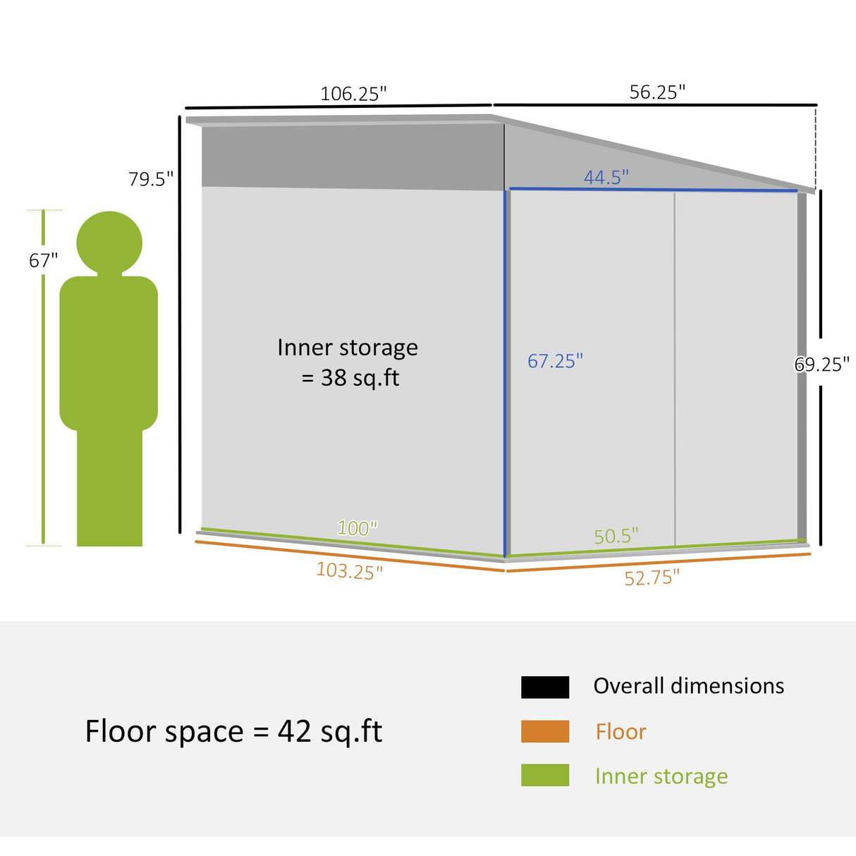 Outsunny 4.6' x 9' Steel Outdoor Storage Shed, Lean to Shed, Metal Tool House with Foundation Kit, Lockable Doors, Gloves and 2 Air Vents for Backyard, Patio, Lawn, White Outsunny