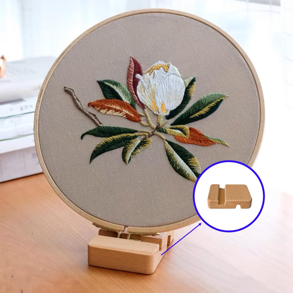 6 Pcs Wooden Embroidery Hoop Base, Cross Stitch Holder for Embroidery Display Stand TQFXGLL