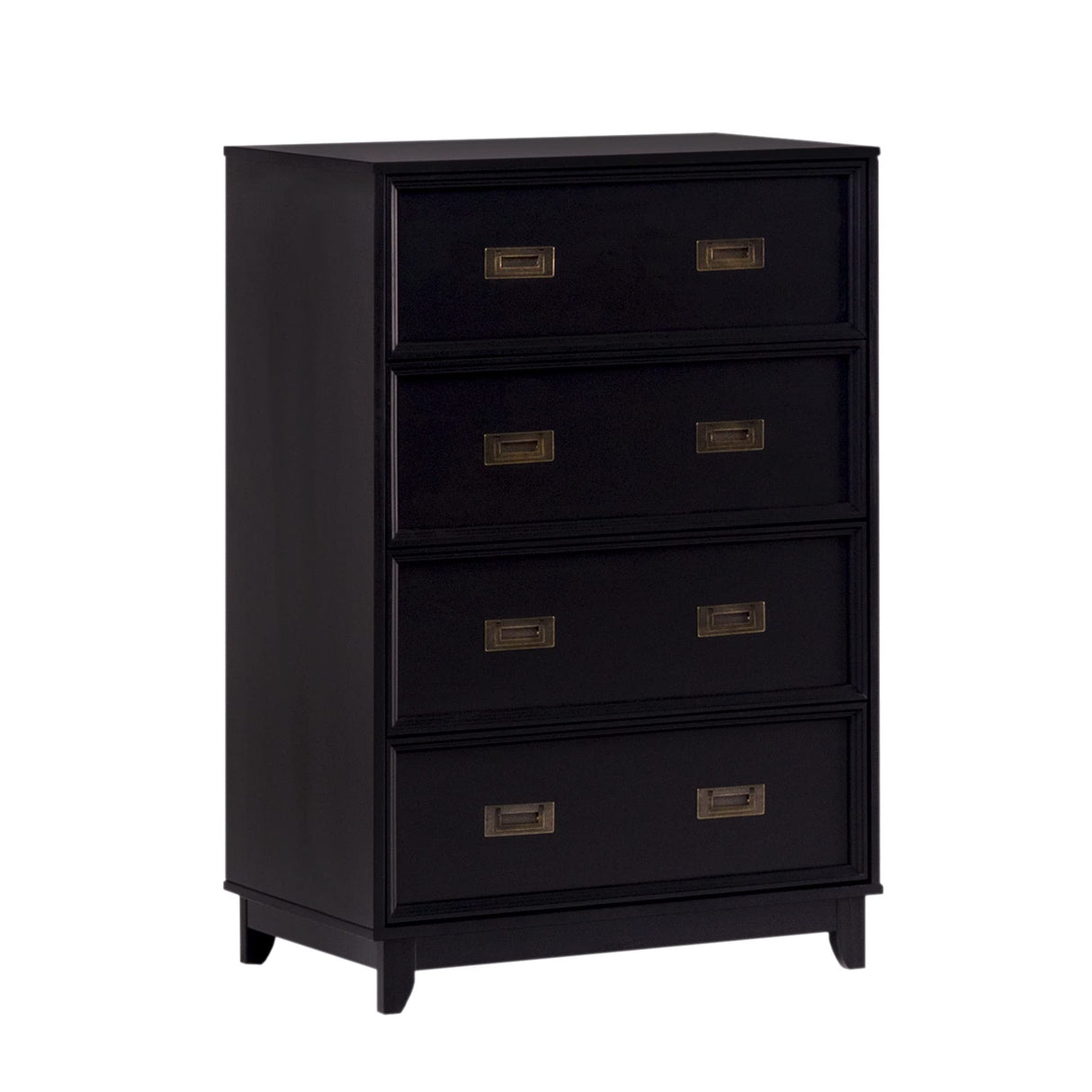 Walker Edison Orin Contemporary 4-Drawer Tall Solid Wood Dresser, 42 Inch, Black Walker Edison