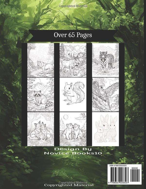 Animals in the forest coloring book WoodArtSupply