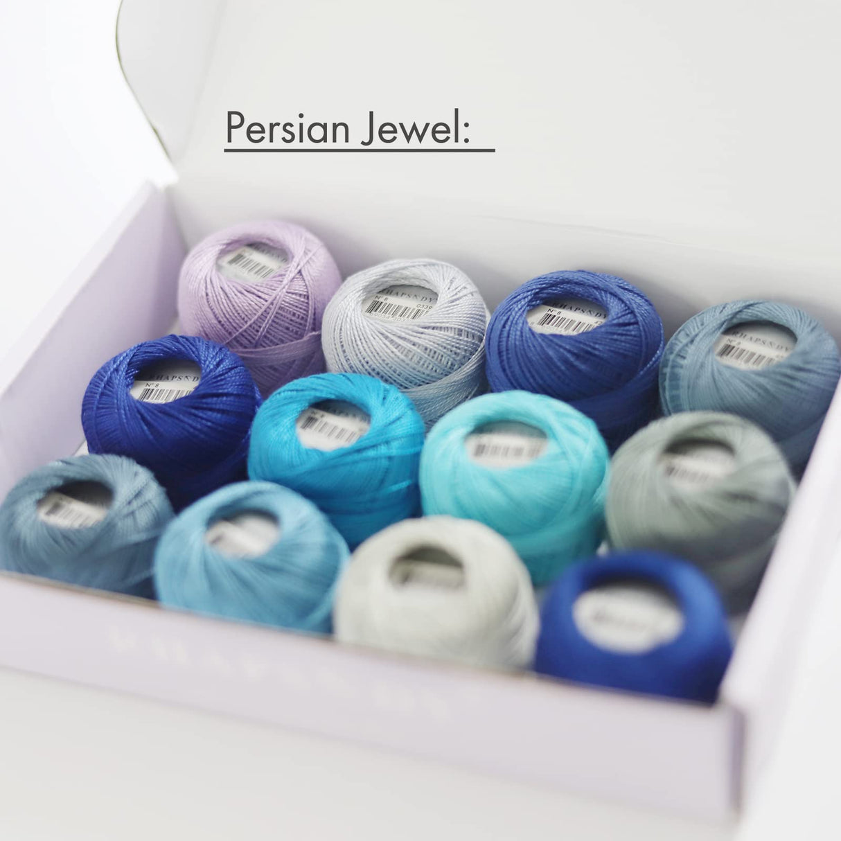 Rhapsody Pearl Cotton Thread Size 8 Crochet Thread Perle 12 Balls Set Hand Knitting, Embroidery, Sashiko, Cross-Stitch, Sewing, Needlepoint, DIY, Quilting (Set Persian Jewel) RHAPSODY