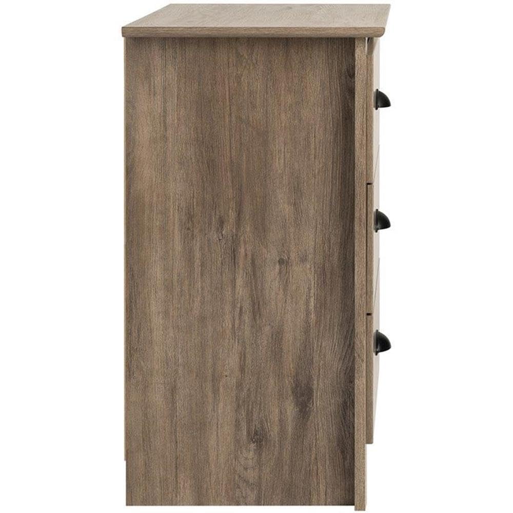 Prepac Salt Spring Rustic Tall Nightstand Side Table with 3 Drawers, Farmhouse Tall 3-Drawer Bedside Table 16" D x 23" W x 29" H, Drifted Gray, DDC-2403 Prepac