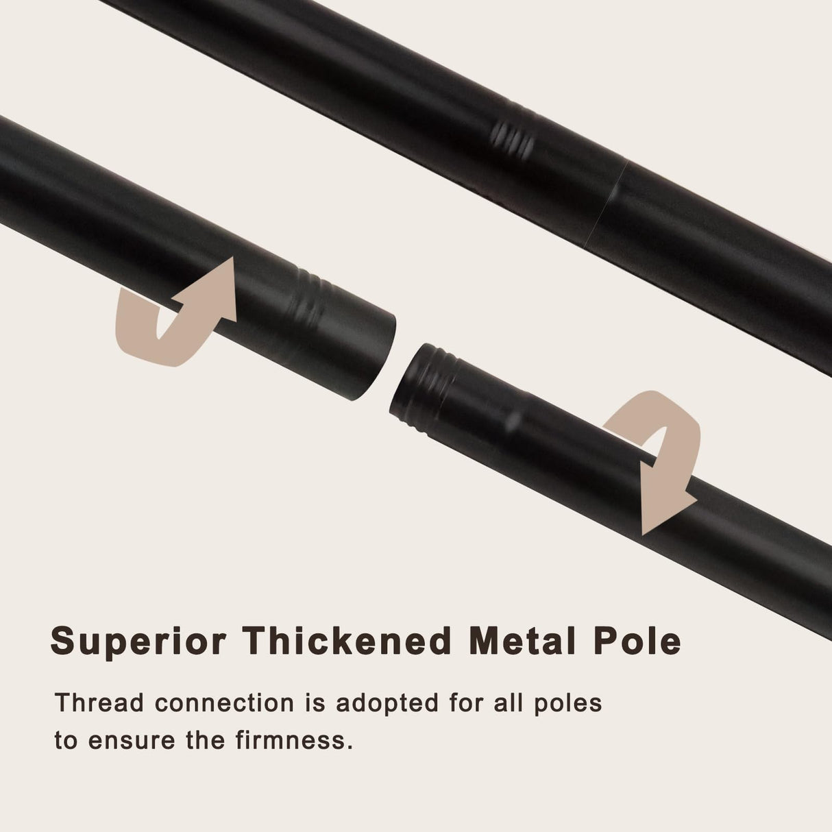 King Canopy Bed Frame, Stainless Steel Metal Size, Sturdy Post Poles Thicken for Wood Bedroom Decor, Black Mosqutent