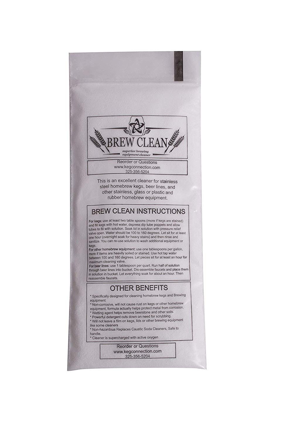 Kegconnection Kegerator Beer Line Cleaning Kit - Easy and Safe to Use Keg Cleaner - with Brew Clean Solution and More Kegconnection, LLC