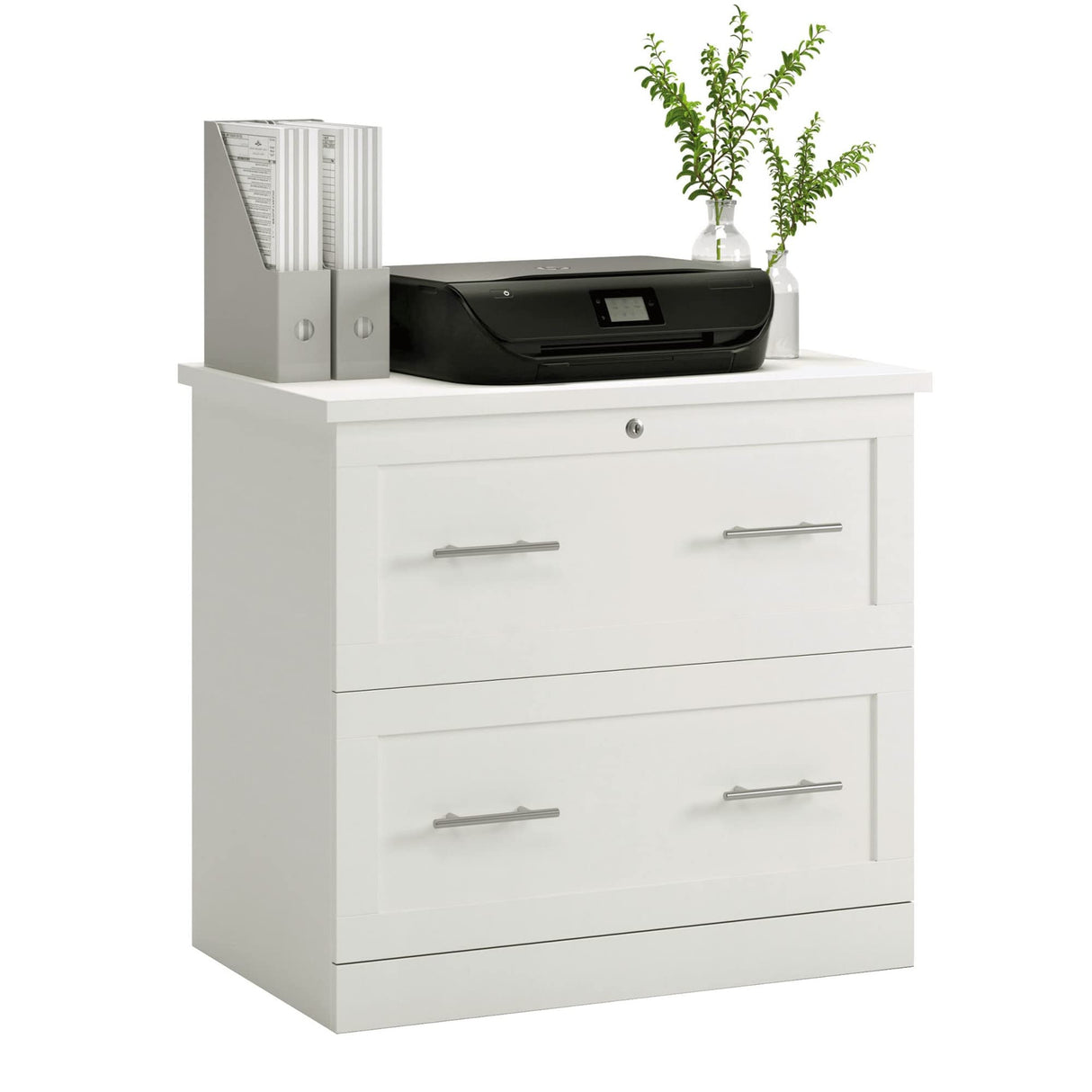 Realspace® 29-7/16"W x 18-1/2"D Lateral 2-Drawer File Cabinet, White Realspace