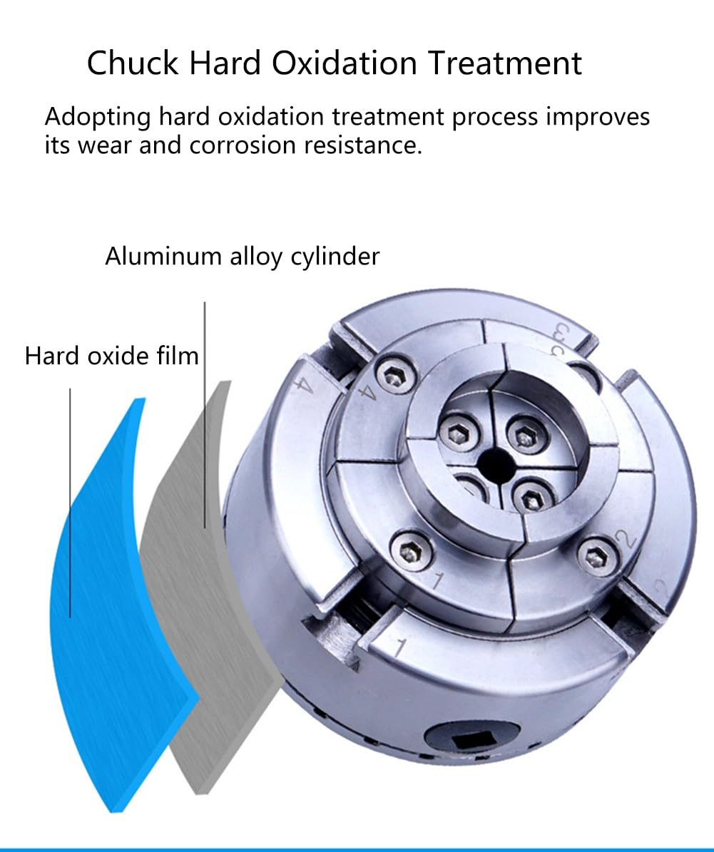 Wood Lathe Chucks, Self-Centering Scroll Chuck Thread Woodworking Turning Tools Set(Size:5.5inch) TZZES