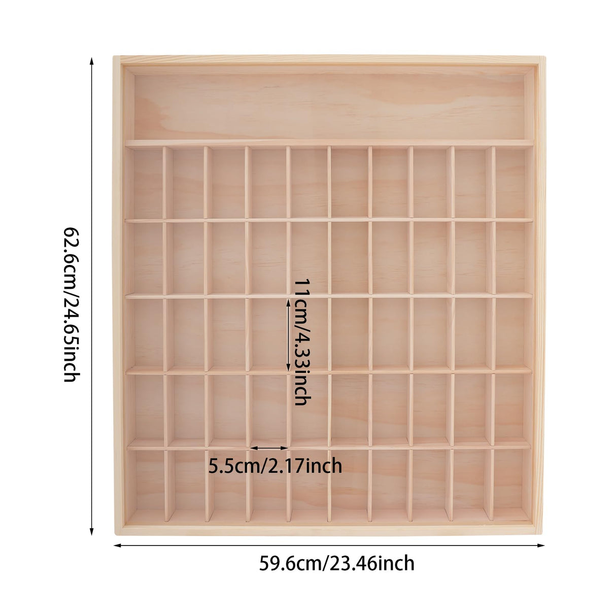 LOONGWEIA Wall Mount Wooden Display Case, 6 Tier Minifigure Display Cabinet with Acrylic Door Miniature Curio Cabinet with 50 Small Compartments for Mini Figures Collectibles Action Figures LOONGWEIA