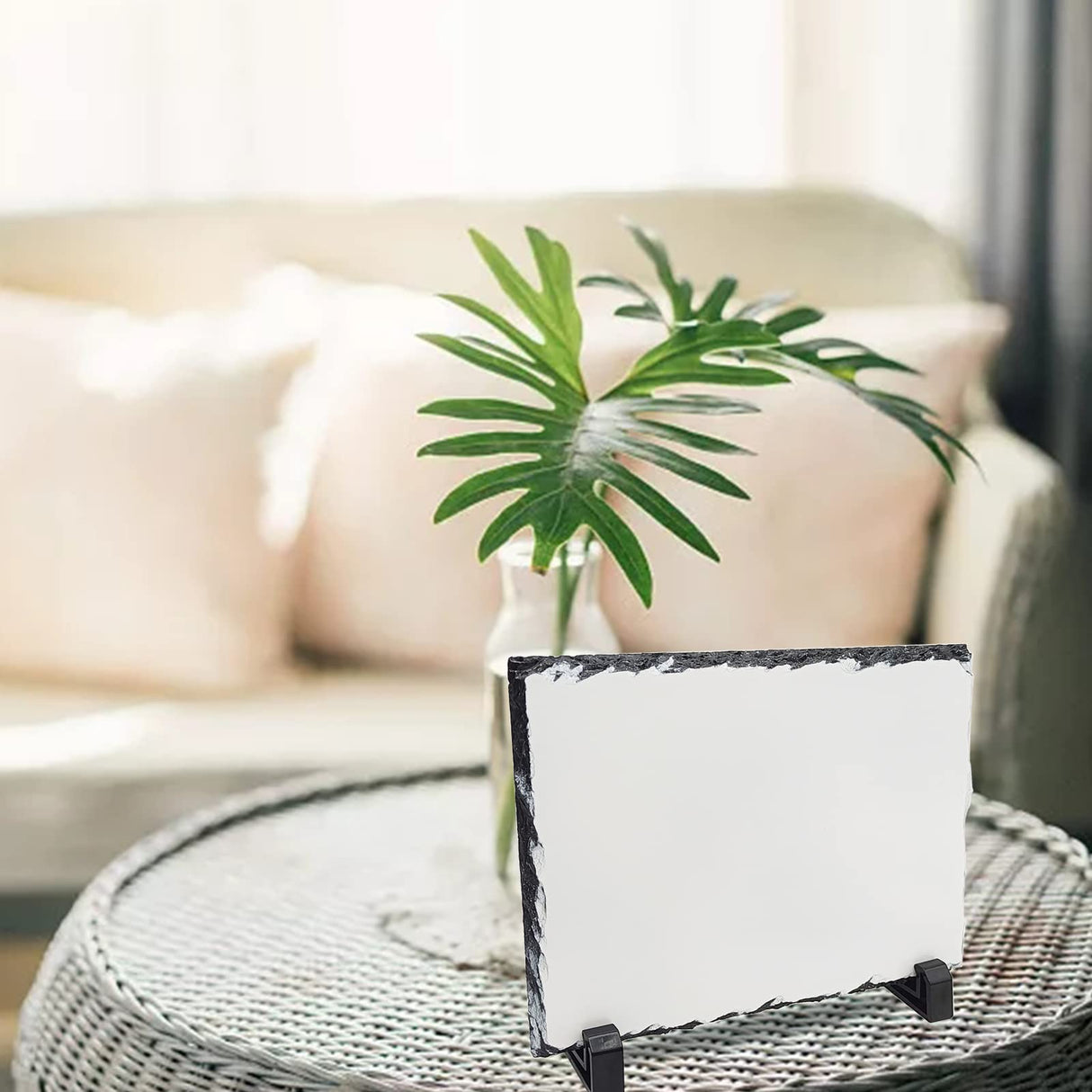 Sublimation Blank Slate Rock Stone Photo Frame, DIY Heat Transfer Picture Frame with Display Holder Personalized Customized Photo Frame Novelty for Heat Press Machine, Wedding, Birthday (1 PCS) itechpanda