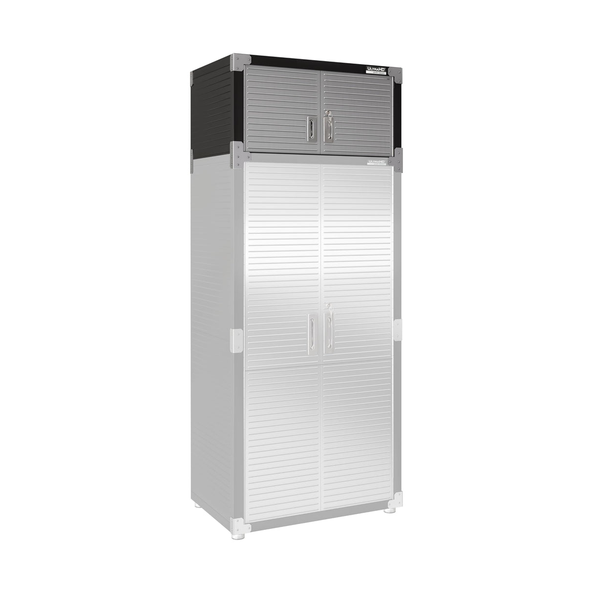 Seville Classics UltraHD Heavy Duty Mega Solid Steel Metal 2-Door Lockable Stacker Wall Storage, Cabinet Organizer for Garage, Warehouse, Office, Classroom, Graphite, 36" W x 24" D x 18.5" H Seville Classics