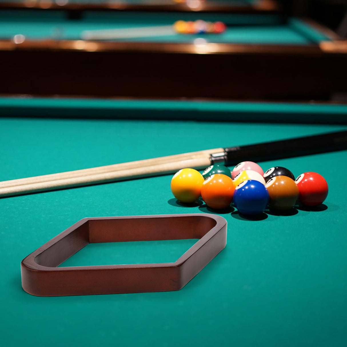 TOPZEA Set of 2 Wooden Billiard Ball Racks, Vintage Solid Wood 8-Ball Triangle Ball Rack 9-Ball Diamond Rack Set Table Pool Balls Racks for Standard TOPZEA