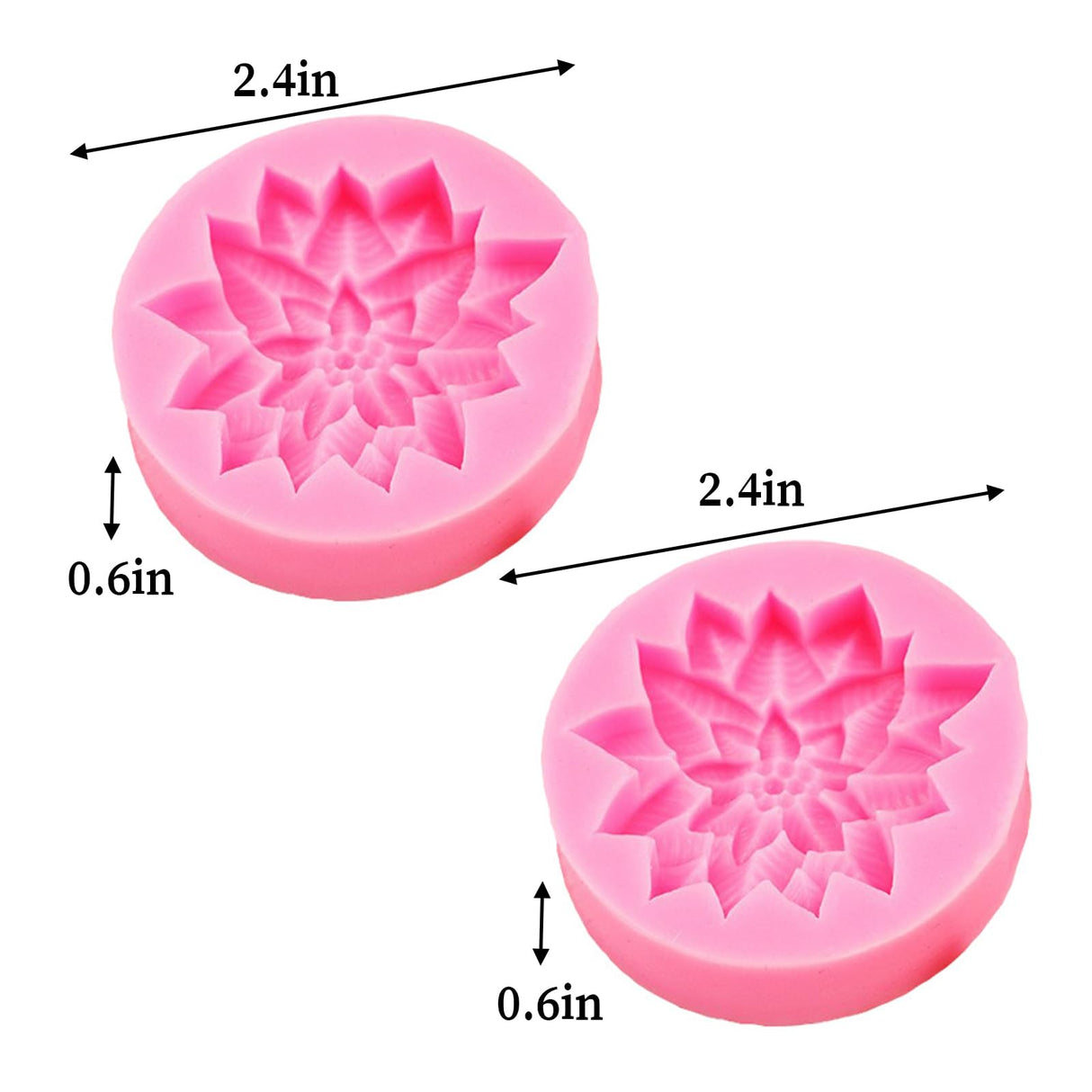 2PCS Christmas Holly Leaf Silicone Molds, Christmas Chocolate Fondant Mold for Baking, Plant Leave Resin Candle Soap Mold, Cake Decorating Dessert Mold, DIY Resin Casting Clay Craft Accessories Wehous