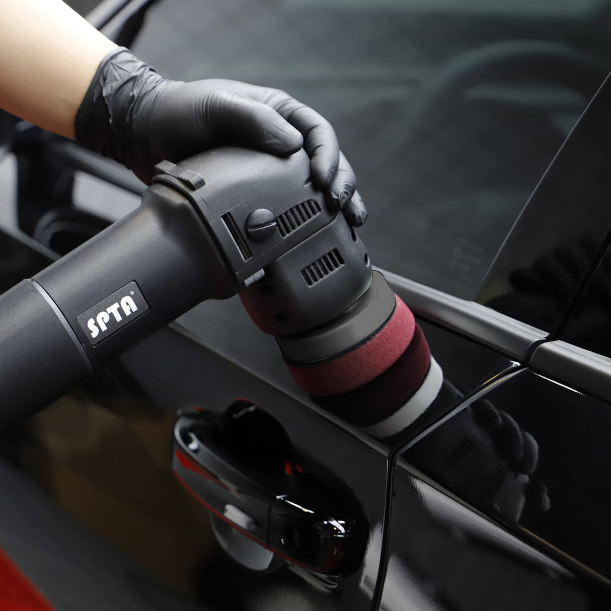 Buffer Polisher, SPTA Orbital Car Polisher 3 Inch 10mm/780W Variable Speed Orbit Dual Action Polisher Auto Detailing Tools With DA Polishing Pads+Sanding Discs+Pad Conditioning Brush+Scratch Remover SPTA