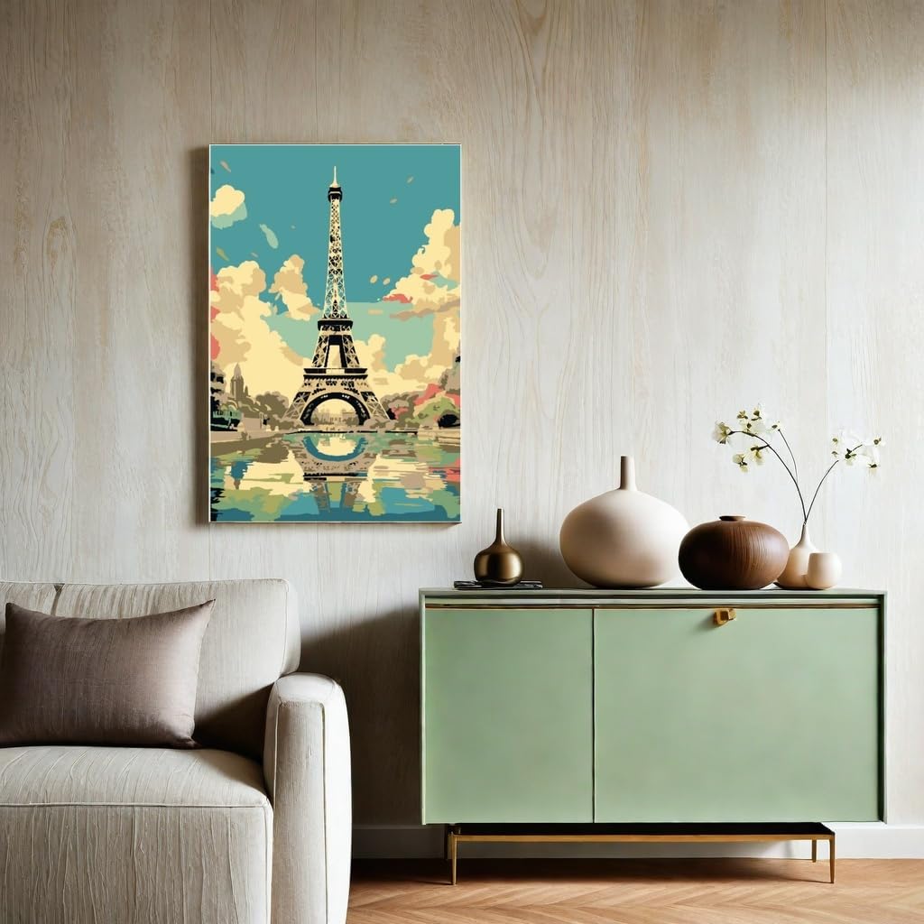 Lofenghome Paint by Number Kits for Adults, DIY Canvas Adults Craft Art Projects, World Landmarks Collection 6-Pack Famous Architecture Scenes for Adult Crafts Lofenghome