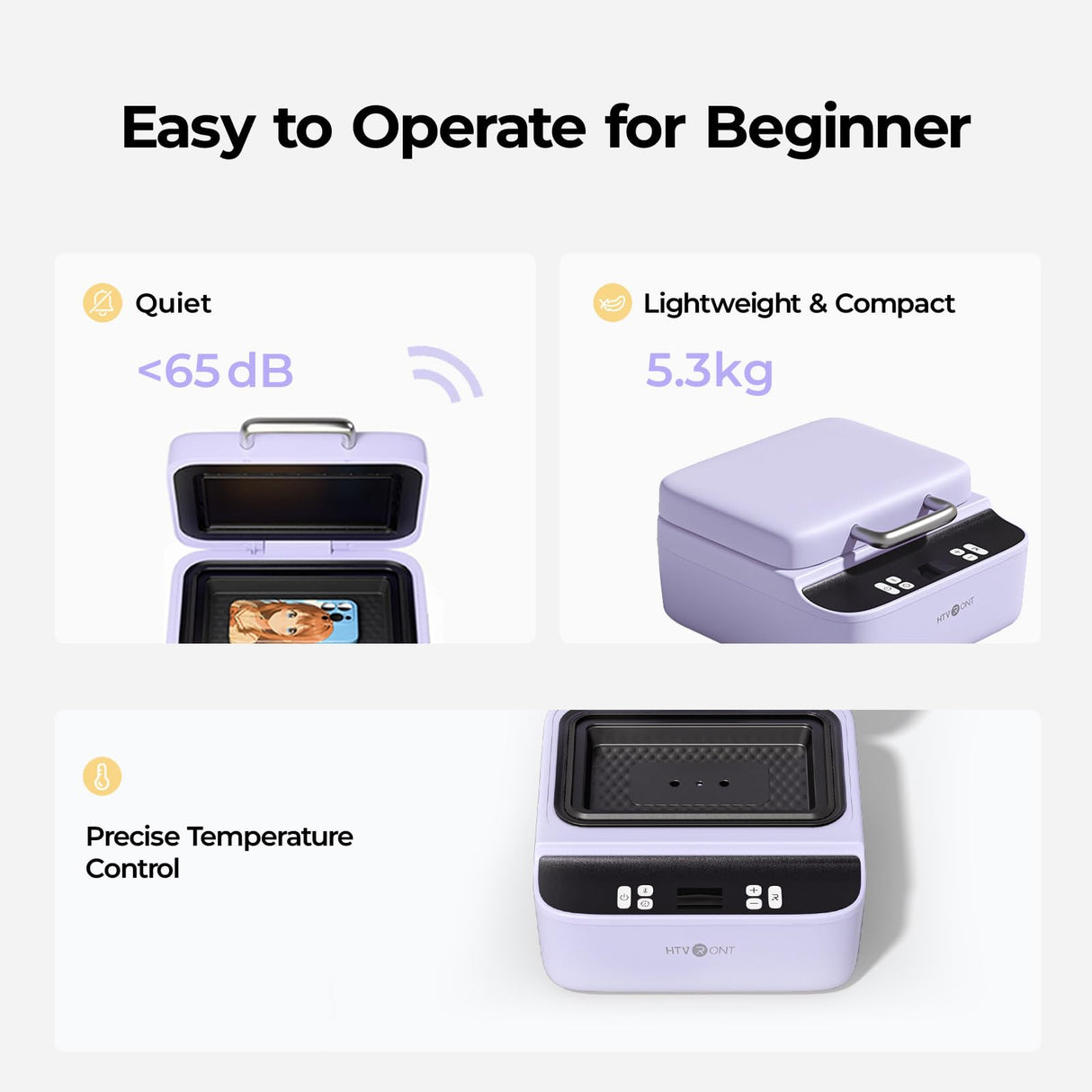 HTVRONT Phone Case Heat Press Machine - Phone Case Auto Heat Press with 3D Vacuum Heat, Precise Temperature Sublimation Phone Case Press Machine for Badges, Coasters, etc. (Compatible with iPhone) HTVRONT