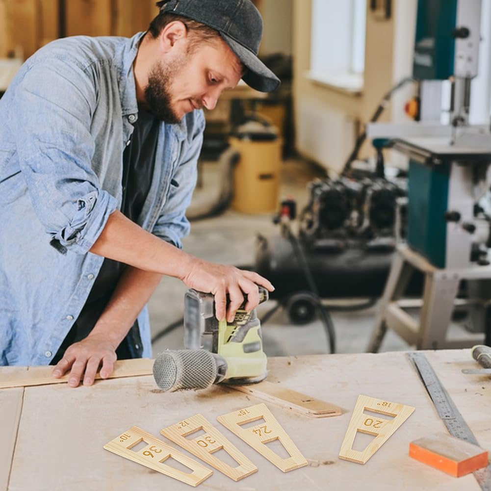 BENECREAT 9PCS Segmented Bowl Wedgies, Almond White Trapezoidal Segmented Bowl Wedge Tool Set for Segmented Bowl Making Jig, Sled, Wood Turning, 5mm Thick BENECREAT