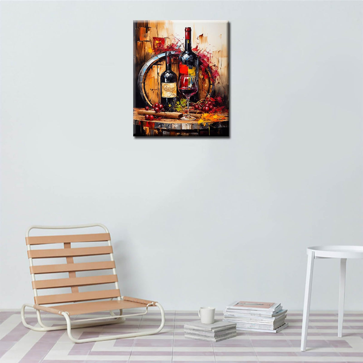 Red Wine Time Paint By Numbers For Adults Beginner Wooden Barrel and Fruits DIY Paint by Numbers Acrylic Paint Canvas Girls Bedroom Decor Painting Kits Dinner Art 16x20 Inch Beer Gift(Frameless ) TUMOVO