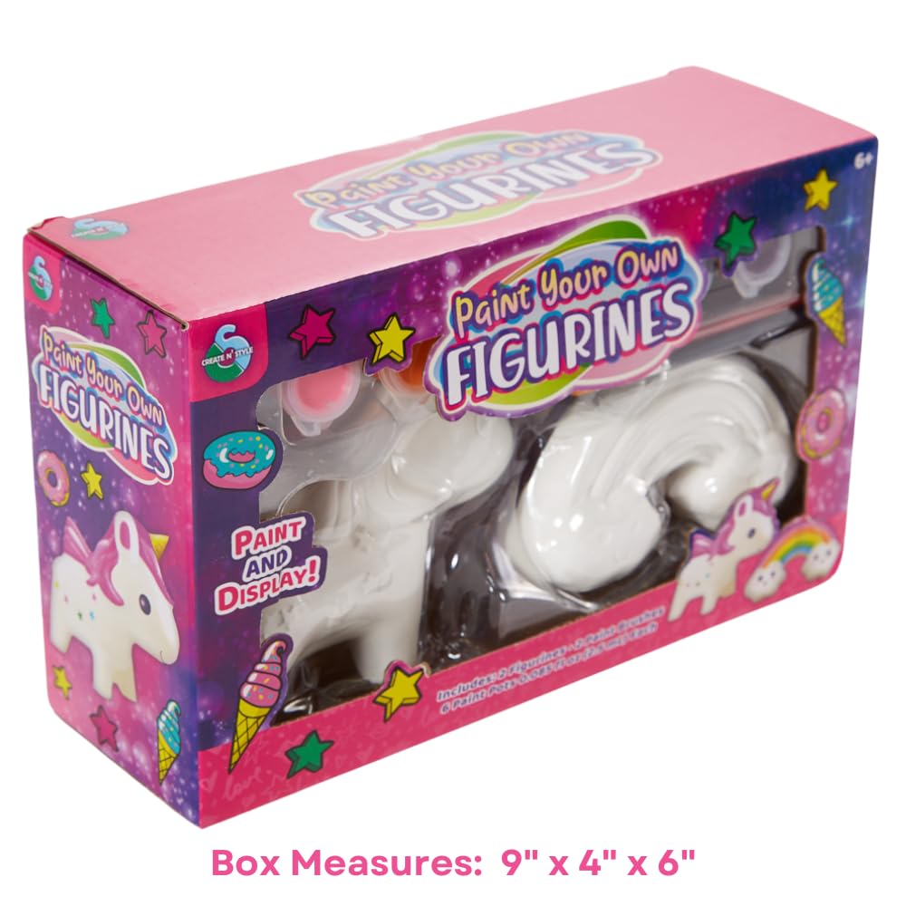 Innovative Designs Create N’ Style DIY Paint Your Own Figurines Arts and Crafts Set for Girls, Unicorn and Rainbow Figures Innovative Designs