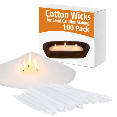 Conelist 100 Pack 2 Inch Cotton Wicks for Sand Candles Making White 100% Natural Cotton Candle Wicks, Low Smoke, No Lead and Metal for Candle Making DIY