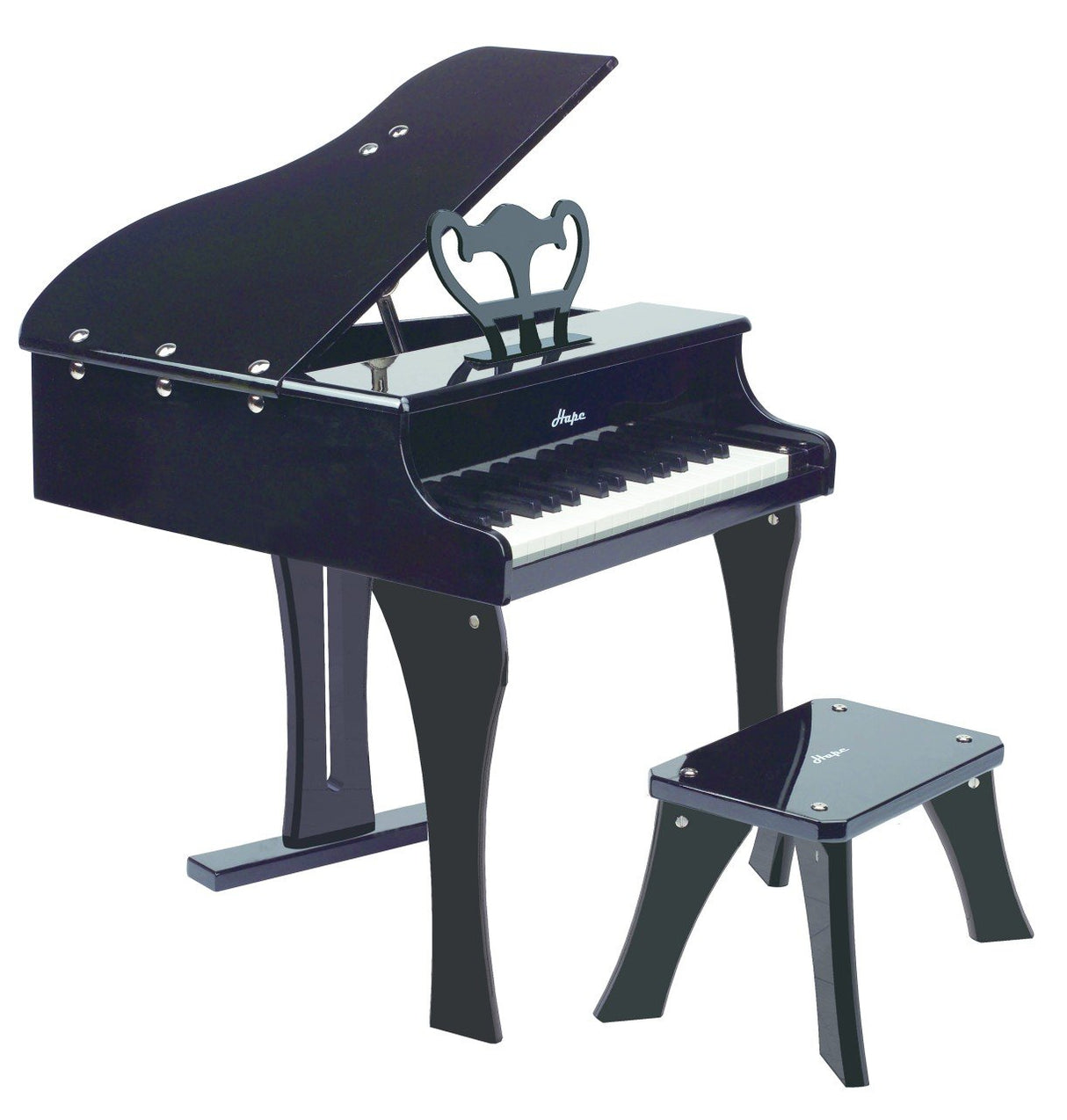 Hape Happy Grand Piano Toddler Wooden Musical Instrument, Black,L: 19.7, W: 20.5, H: 23.6 inch Hape