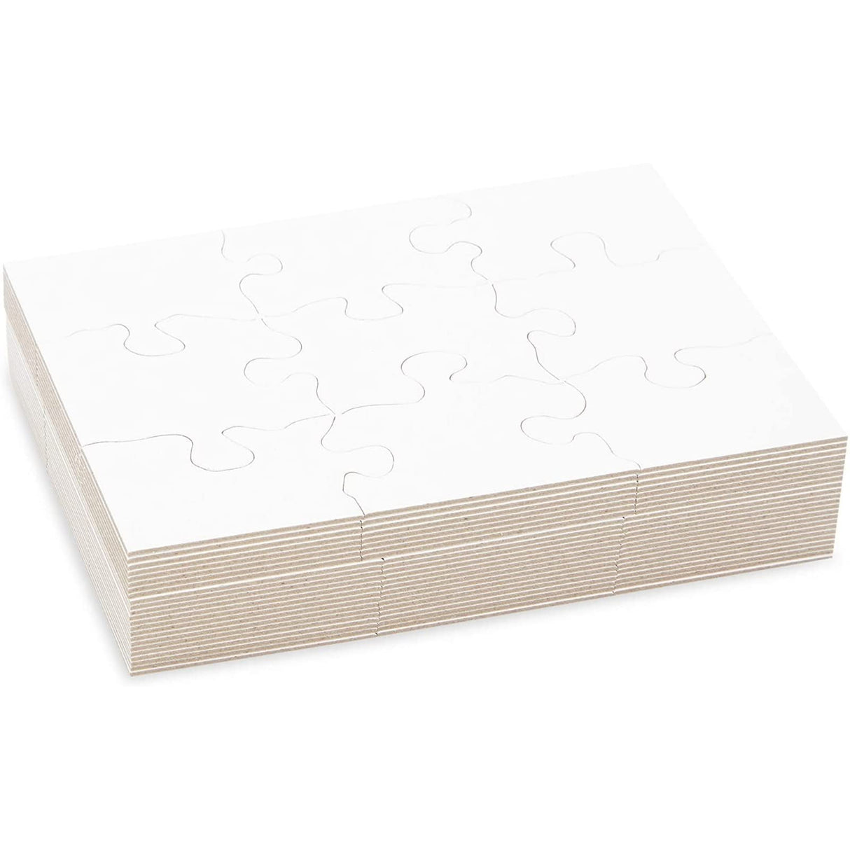Bright Creations 24 Sheets Blank Puzzles to Draw On Bulk, 5.5 x 4 Inch Jigsaw Puzzle Pieces for DIY, Arts and Crafts Projects Bright Creations